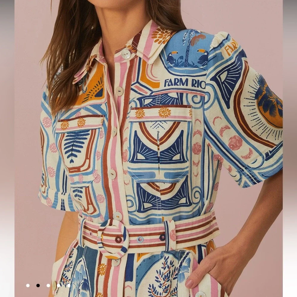 FARM Rio Multicolor Patterned Mini Dress - Picture 2 of 10